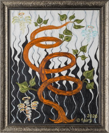 Painting titled "Seele: Der Aufstieg…" by Farben Airs ( F.Air'S ), Original Artwork, Oil Mounted on Wood Stretcher frame