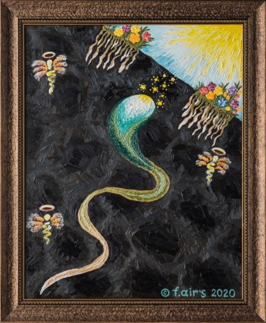 Schilderij getiteld "Seele: Der Weg der…" door Farben Airs ( F.Air'S ), Origineel Kunstwerk, Olie Gemonteerd op Frame voor h…
