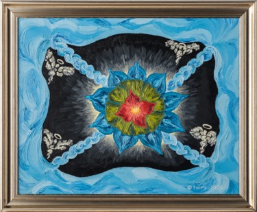 Painting titled "Seele: Die Essenz e…" by Farben Airs ( F.Air'S ), Original Artwork, Oil Mounted on Wood Stretcher frame