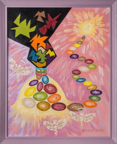 Malerei mit dem Titel "Seele: Geduld" von Farben Airs ( F.Air'S ), Original-Kunstwerk, Öl Auf Keilrahmen aus Holz montiert
