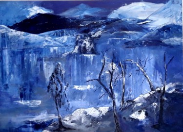 Malerei mit dem Titel "Eisige Zeiten" von Eva Hedbabny, Original-Kunstwerk, Acryl