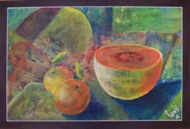 Painting titled "melon-mandarina-nar…" by Fareli, Original Artwork, Acrylic