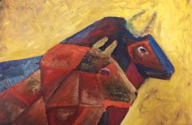 Peinture intitulée "toros" par Fareli, Œuvre d'art originale