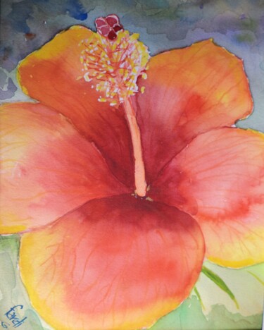 Painting titled "Tulipan" by Fareli, Original Artwork, Watercolor