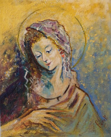 Painting titled "Our lady of Light" by Fareli, Original Artwork, Oil