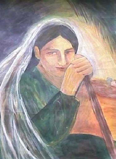 Painting titled "Shepherdess" by Farhana Sami Ahmed, Original Artwork