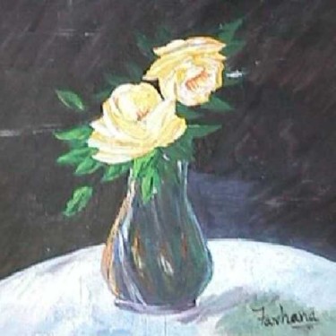 Painting titled "Roses" by Farhana Sami Ahmed, Original Artwork