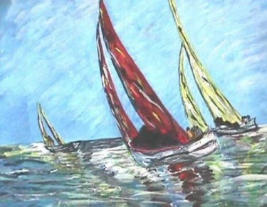 Painting titled "Windsailing" by Farhana Sami Ahmed, Original Artwork