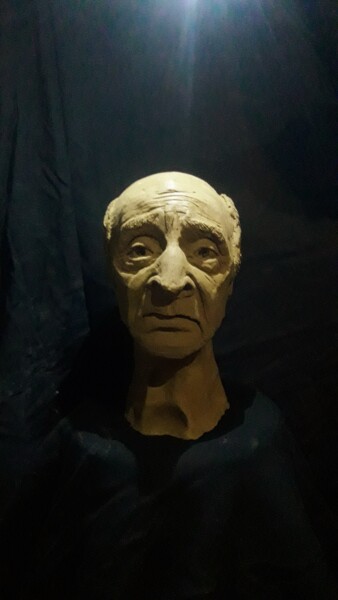 Sculpture intitulée "Belkhir mohand akli" par Farinas Merabet, Œuvre d'art originale, Argile