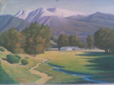 Painting titled "les montagnes" by Farid Bendjamah, Original Artwork