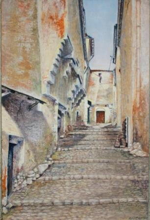 Painting titled "Ancienne ruelle de…" by Farida Benmahmoud, Original Artwork