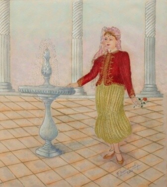 Peinture intitulée "Costume traditionne…" par Farida Benmahmoud, Œuvre d'art originale