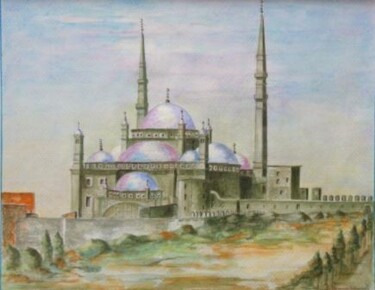 Peinture intitulée "Mosquée "Mohamed Al…" par Farida Benmahmoud, Œuvre d'art originale