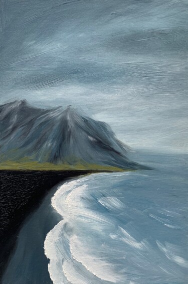 Pintura titulada "Iceland" por Farida Mulasanova, Obra de arte original, Oleo Montado en Cartulina