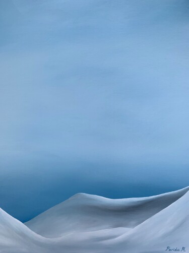 Peinture intitulée "Icy peaks" par Farida Mulasanova, Œuvre d'art originale, Huile