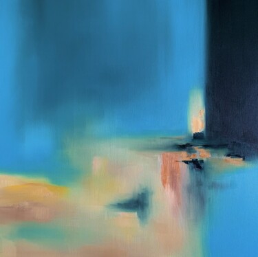 Pittura intitolato "Blue navy abstract…" da Farida Mulasanova, Opera d'arte originale, Olio