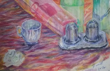 Painting titled "my table 2" by Fariel Shafee, Original Artwork