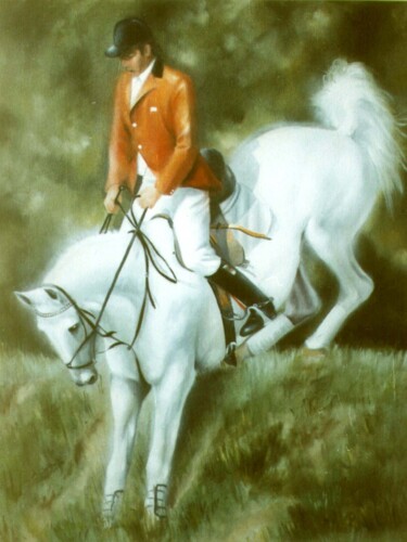 Painting titled "Cavalier" by Faris Al-Rawi, Original Artwork, Oil