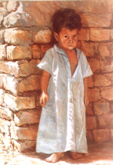 Peinture intitulée "Enfance perdue (1)…" par Faris Al-Rawi, Œuvre d'art originale, Huile