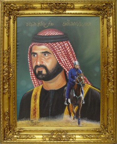 Painting titled "Portrai (1)" by Faris Al-Rawi, Original Artwork, Oil