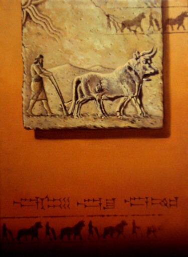 Malerei mit dem Titel "Quatre saisons (3)" von Faris Al-Rawi, Original-Kunstwerk, Öl