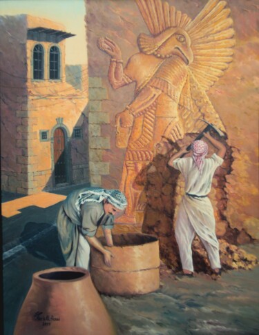 Pittura intitolato "Somartu (2)" da Faris Al-Rawi, Opera d'arte originale, Olio