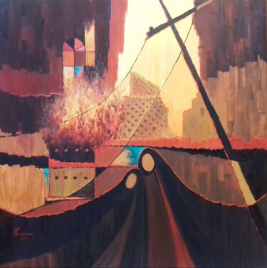 Malerei mit dem Titel "Trilogie Al-Mossoul…" von Faris Al-Rawi, Original-Kunstwerk, Öl