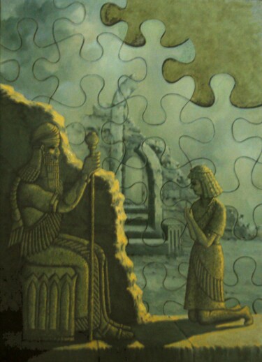 绘画 标题为“Trilogie Sémiramis…” 由Faris Al-Rawi, 原创艺术品, 油