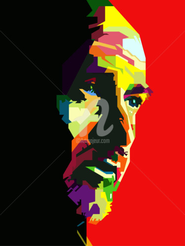 Digitale Kunst getiteld "Peter Gabriel Pop A…" door Fariza Abdurrazaq, Origineel Kunstwerk, Digitale afdruk