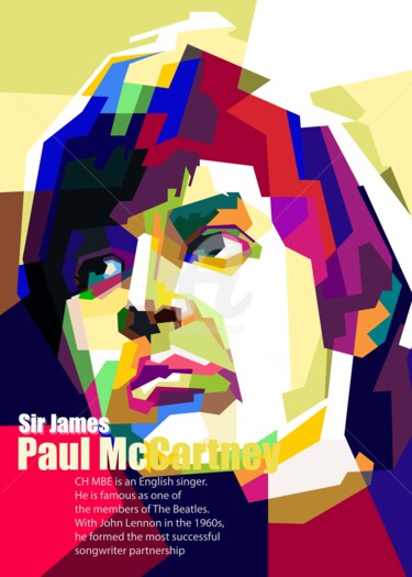 Digital Arts titled "PAUL MC CARTNEY POP…" by Fariza Abdurrazaq, Original Artwork, Digital Print