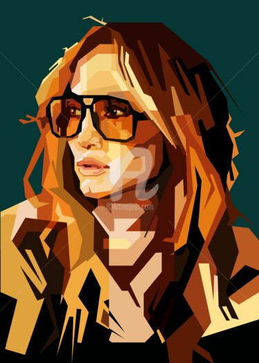 Digitale Kunst getiteld "Jennifer Lopez Beau…" door Fariza Abdurrazaq, Origineel Kunstwerk, 2D Digital Work