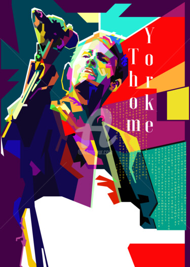 Arte digitale intitolato "Thom Yorke Pop Art…" da Fariza Abdurrazaq, Opera d'arte originale, Stampa digitale