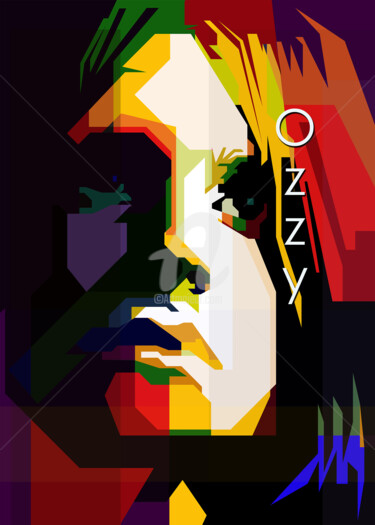 Digital Arts titled "Ozzy Osbourne Black…" by Fariza Abdurrazaq, Original Artwork, Digital Print