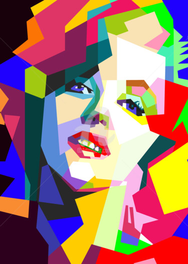Digitale Kunst mit dem Titel "Hollywood Actress M…" von Fariza Abdurrazaq, Original-Kunstwerk, Digitaldruck