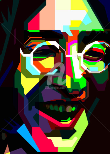 Digitale Kunst mit dem Titel "JOHN LENNON LEGEND…" von Fariza Abdurrazaq, Original-Kunstwerk, Digitaldruck