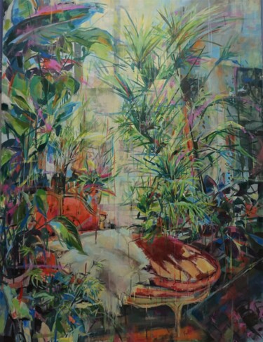 Rincón Floral Painting titled "Rincón Floral" by Amaya Fernández Fariza, Original Art, Acrylic