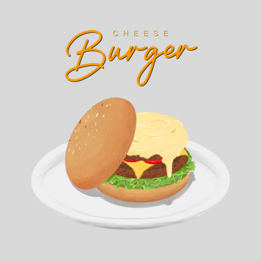 제목이 "Creamy Cheese Burger"인 디지털 아트 Farizkyfattah Farizky Fatah N로, 원작, 디지털 페인팅
