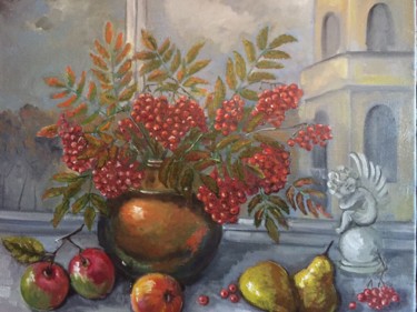 Painting titled "Original Art, Flora…" by Elena Farshidi, Original Artwork, Oil Mounted on Wood Stretcher frame