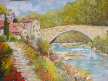 Painting titled "provence" by Arlette Faure, Original Artwork, Oil
