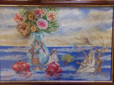 Painting titled "Paysage en poèsie" by Farnaz Pishro, Original Artwork, Other