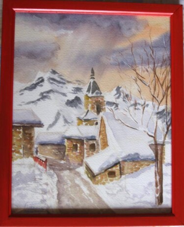 "Paysage de neige" başlıklı Resim Farnaz Pishro tarafından, Orijinal sanat, Suluboya