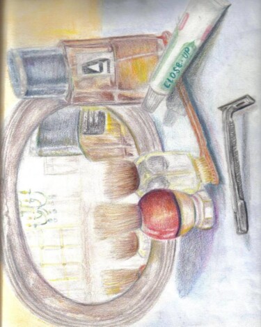 Peinture intitulée "pratique de crayon…" par Farnaz Pishro, Œuvre d'art originale