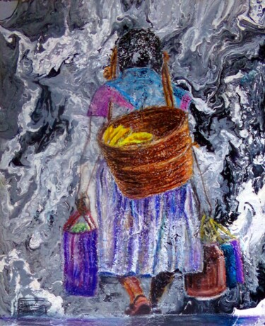 Peinture intitulée "La corvée" par Farnaz Pishro, Œuvre d'art originale, Acrylique