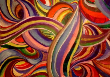 Dessin intitulée "Les couleurs emmêlé…" par Farnaz Pishro, Œuvre d'art originale, Pastel