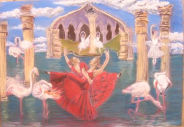 Peinture intitulée "la danse flaminco " par Farnaz Pishro, Œuvre d'art originale