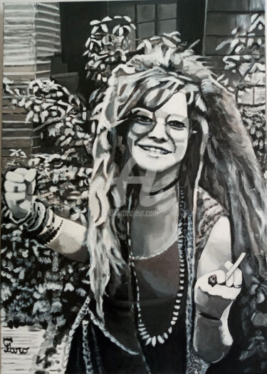 Painting titled "janis" by Faro, Original Artwork, Acrylic