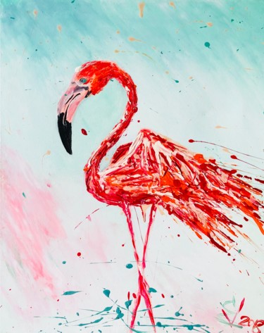Pintura titulada "Pink Flamingo" por Ela Vichi, Obra de arte original, Acrílico