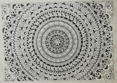 Рисунок под названием "mandala art" - Urooj Fatima Khan, Подлинное произведение искусства, Гелевая ручка Установлен на Друга…