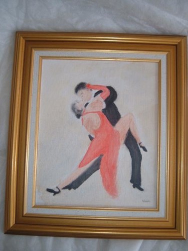 Peinture intitulée "danseurs de tango" par Chris, Œuvre d'art originale