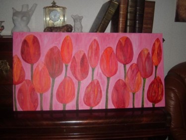 Painting titled "les tulipes" by Chris, Original Artwork